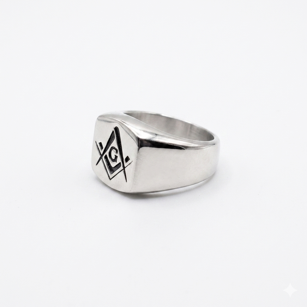 Steel Freemason Ring