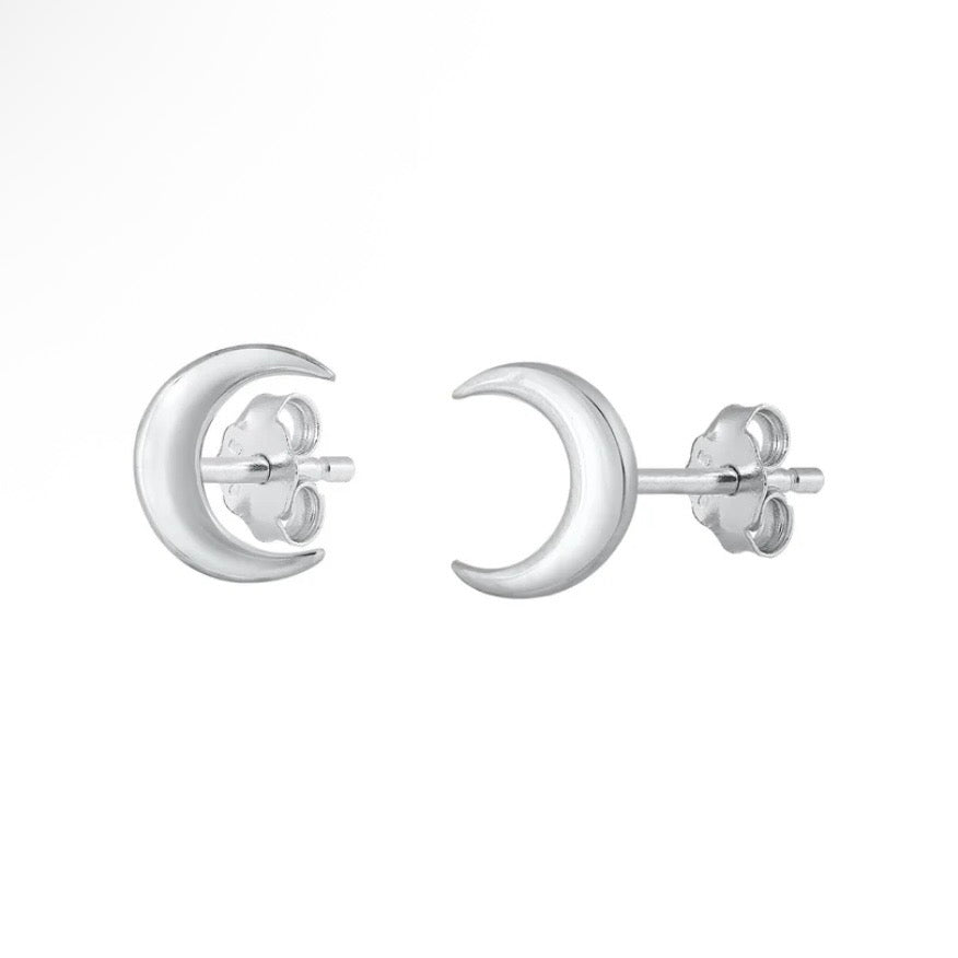 Sterling Moon Studs