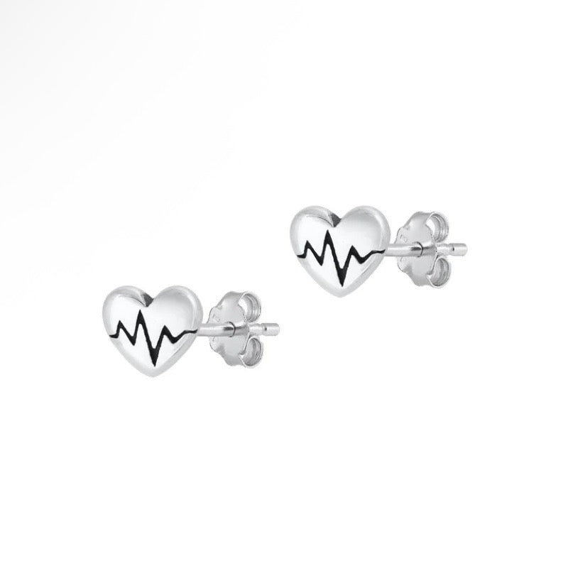 Sterling Heart Studs
