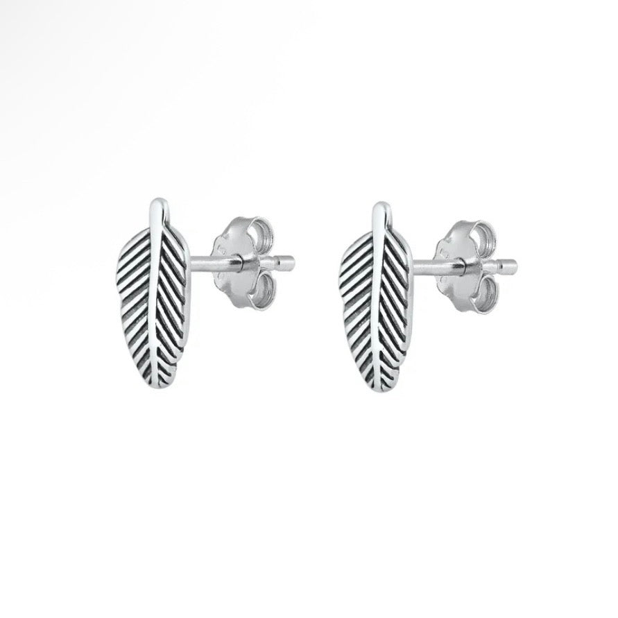 Sterling Feather Studs