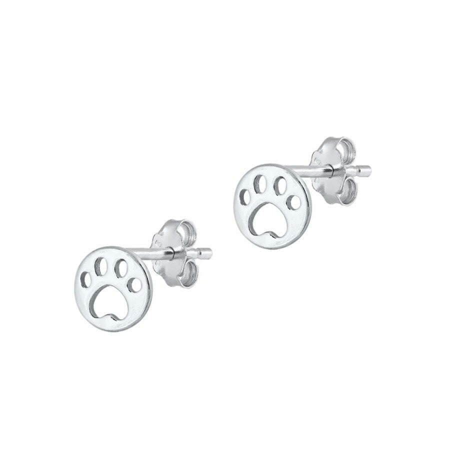 Sterling Paw Studs