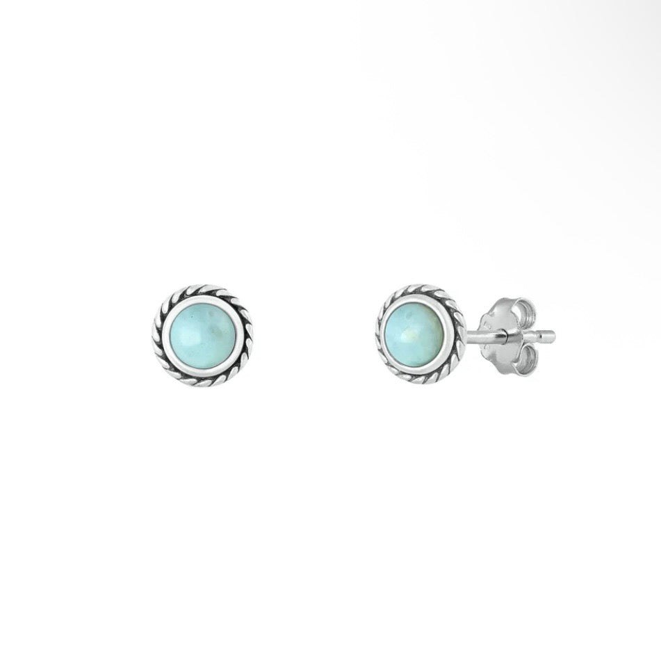 Sterling Larimar Studs