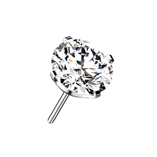 Prong Set CZ Threadless Top