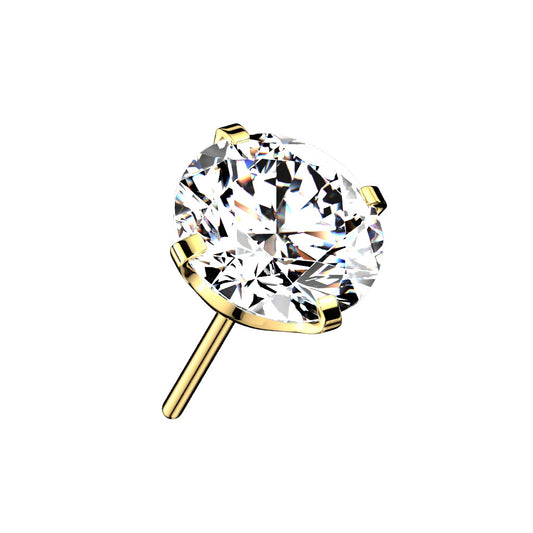 Prong Set CZ Threadless Top