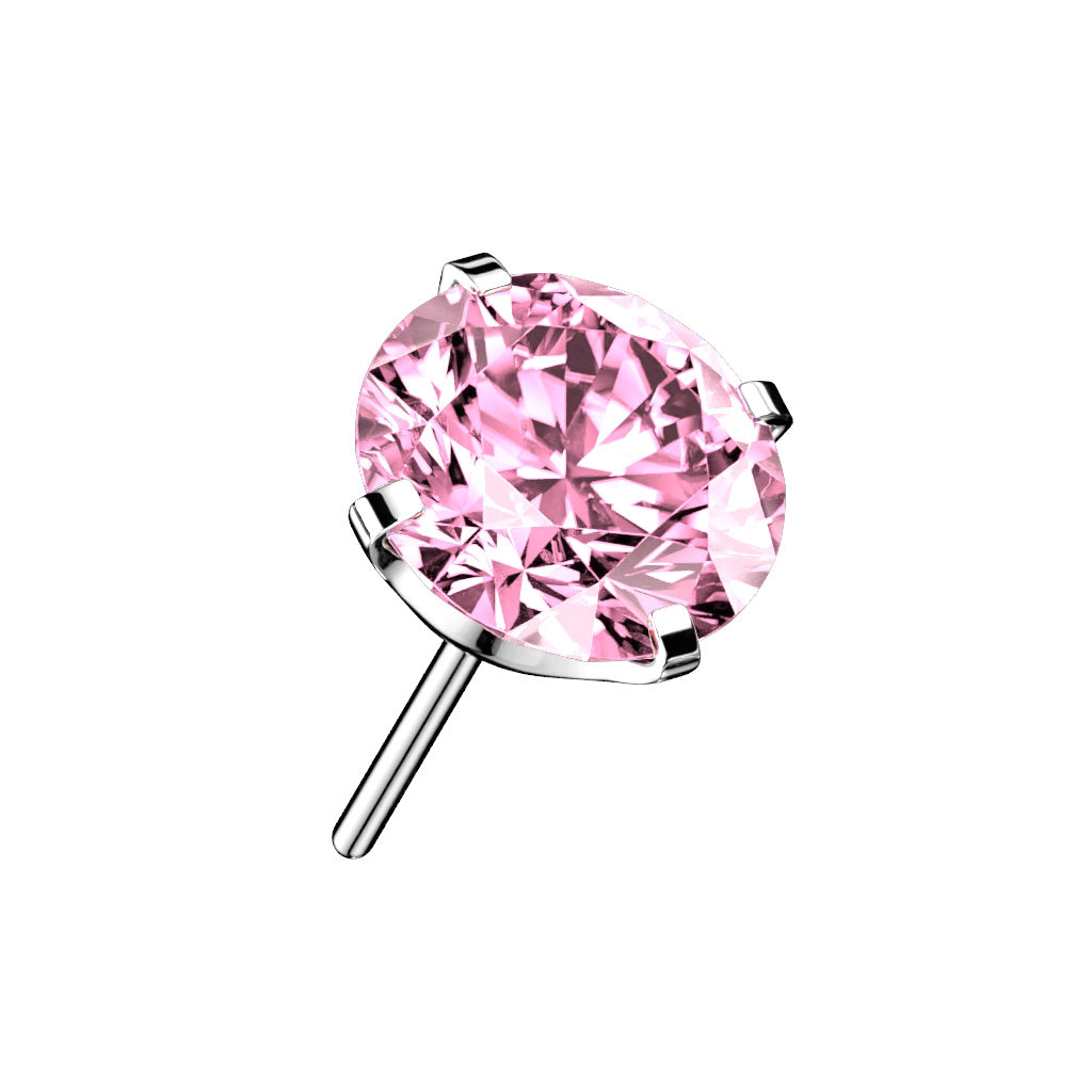 Prong Set CZ Threadless Top