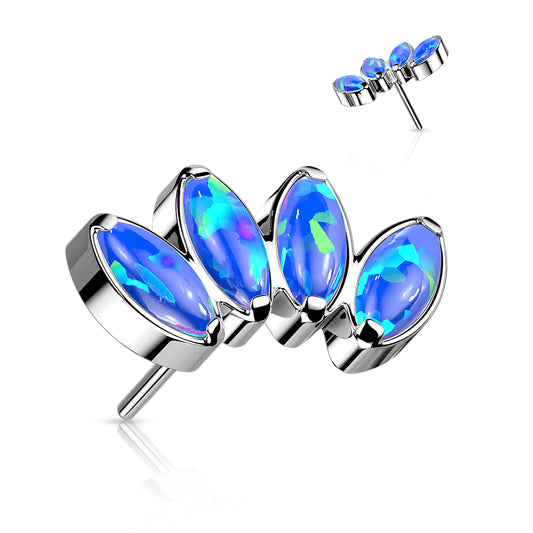 4 Marquise Opal Threadless Top