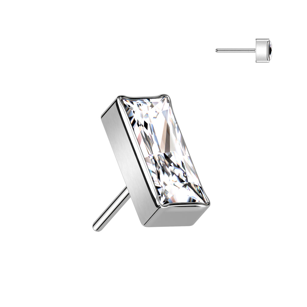 Rectangle CZ Threadless Top