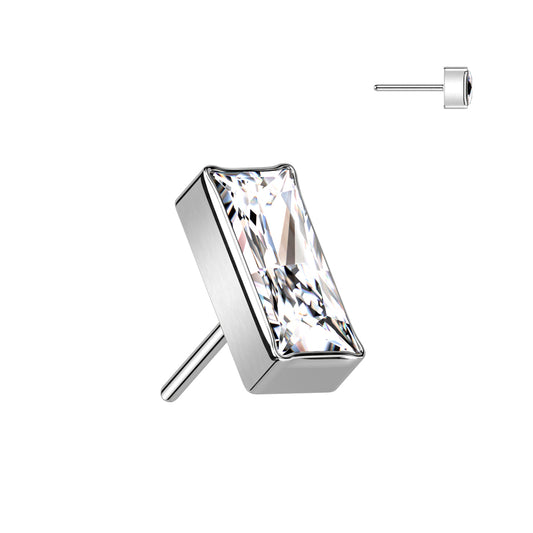 Rectangle CZ Threadless Top