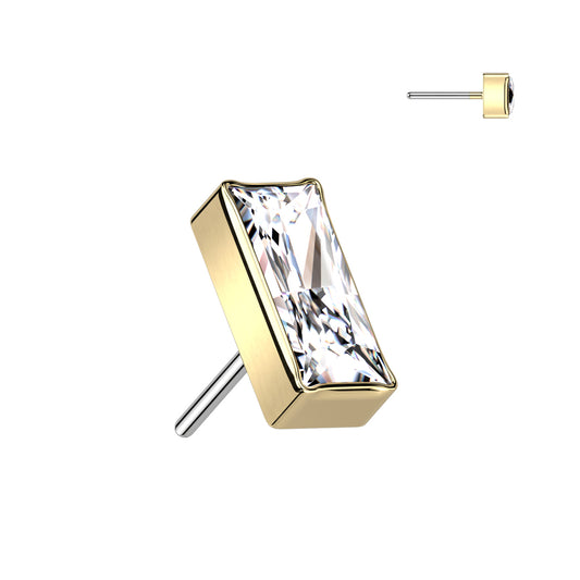 Rectangle CZ Threadless Top