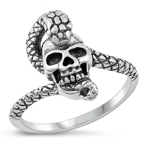Skull & Snake Ring