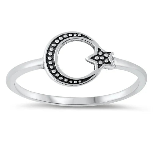 Moon & Star Ring