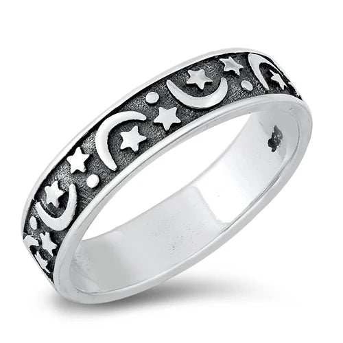 Moon & Star Ring
