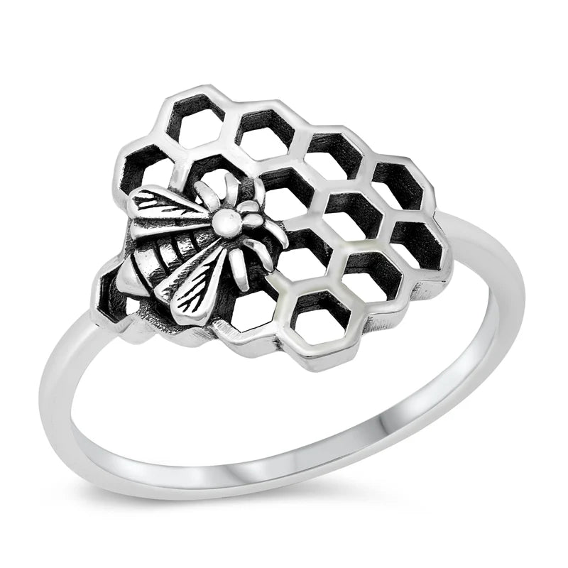 Bee & Honey Comb Ring
