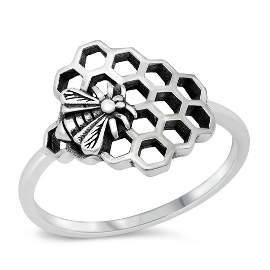 Bee & Honey Comb Ring
