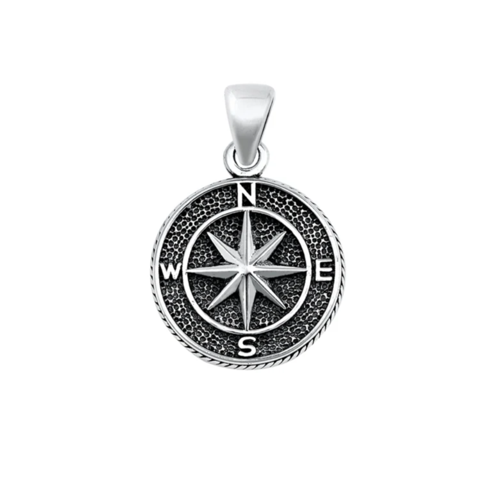 Sterling Compass Pendant