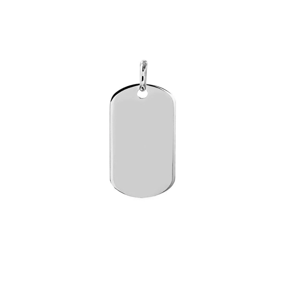 Sterling Dog Tag Pendant
