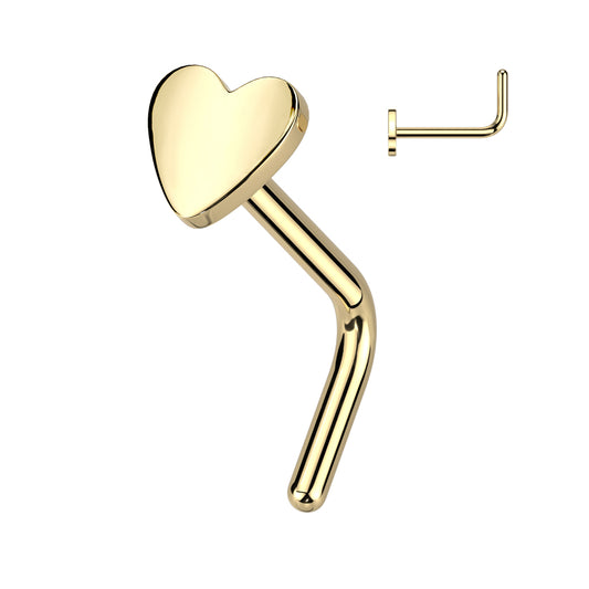 Heart Shape L Nose Stud