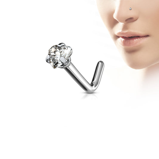 Heart Shape L Nose Stud