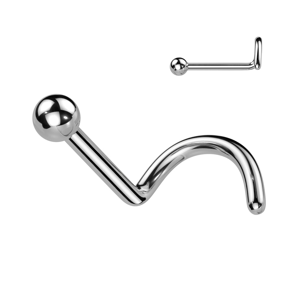 Ball Corkscrew Nose Stud