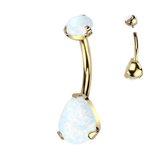 Opal Belly Ring