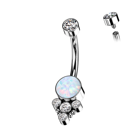 Opal Belly Ring