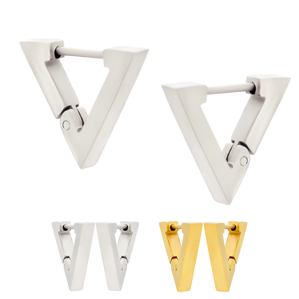 Triangle Huggie Hoops