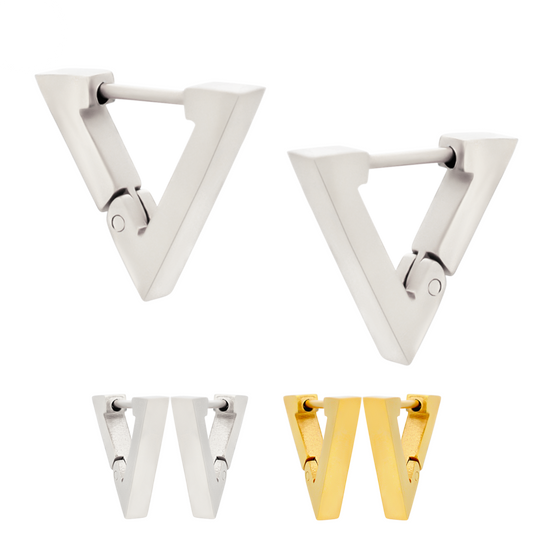 Triangle Huggie Hoops