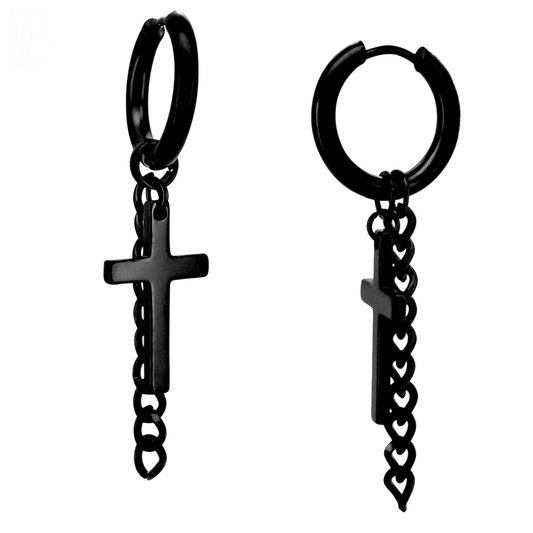 Cross Chain Huggie Hoop