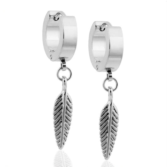 Feather Huggie Hoop