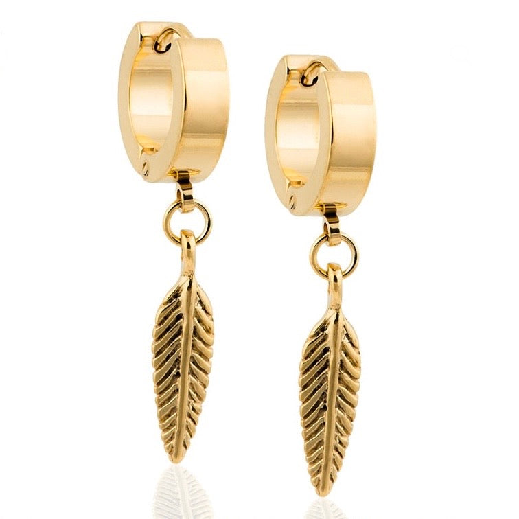 Feather Huggie Hoop