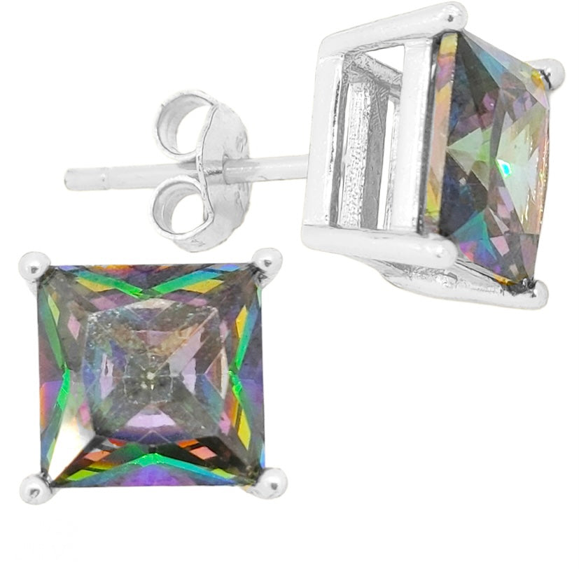 Square Cubic Zirconium Earrings