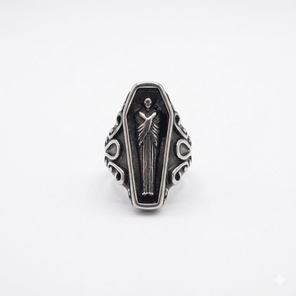 Steel Coffin Ring