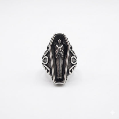 Steel Coffin Ring