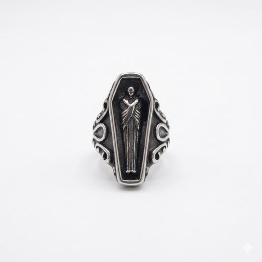 Steel Coffin Ring