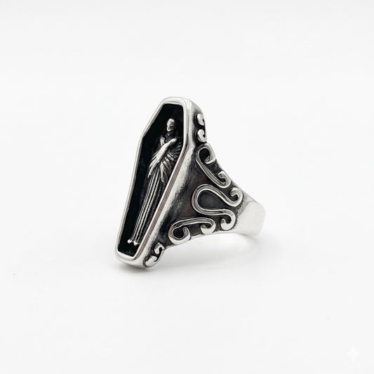 Steel Coffin Ring