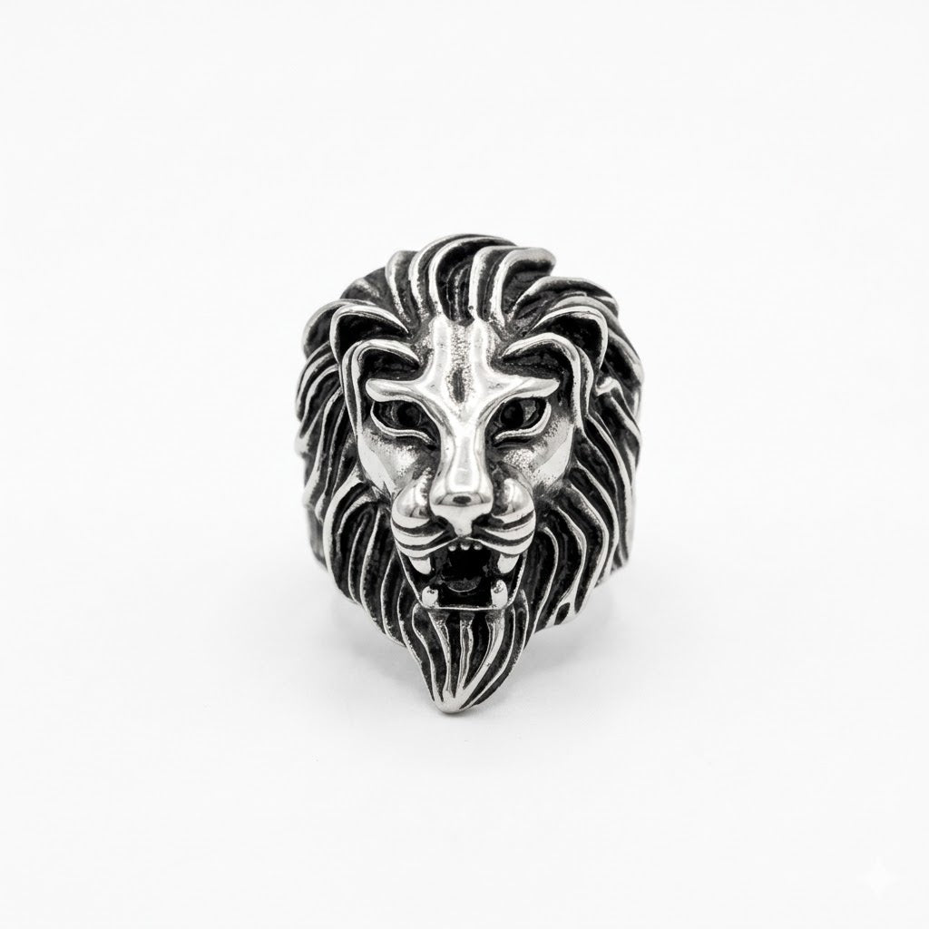 Steel Lion Ring