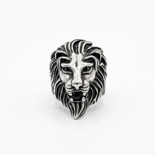 Steel Lion Ring