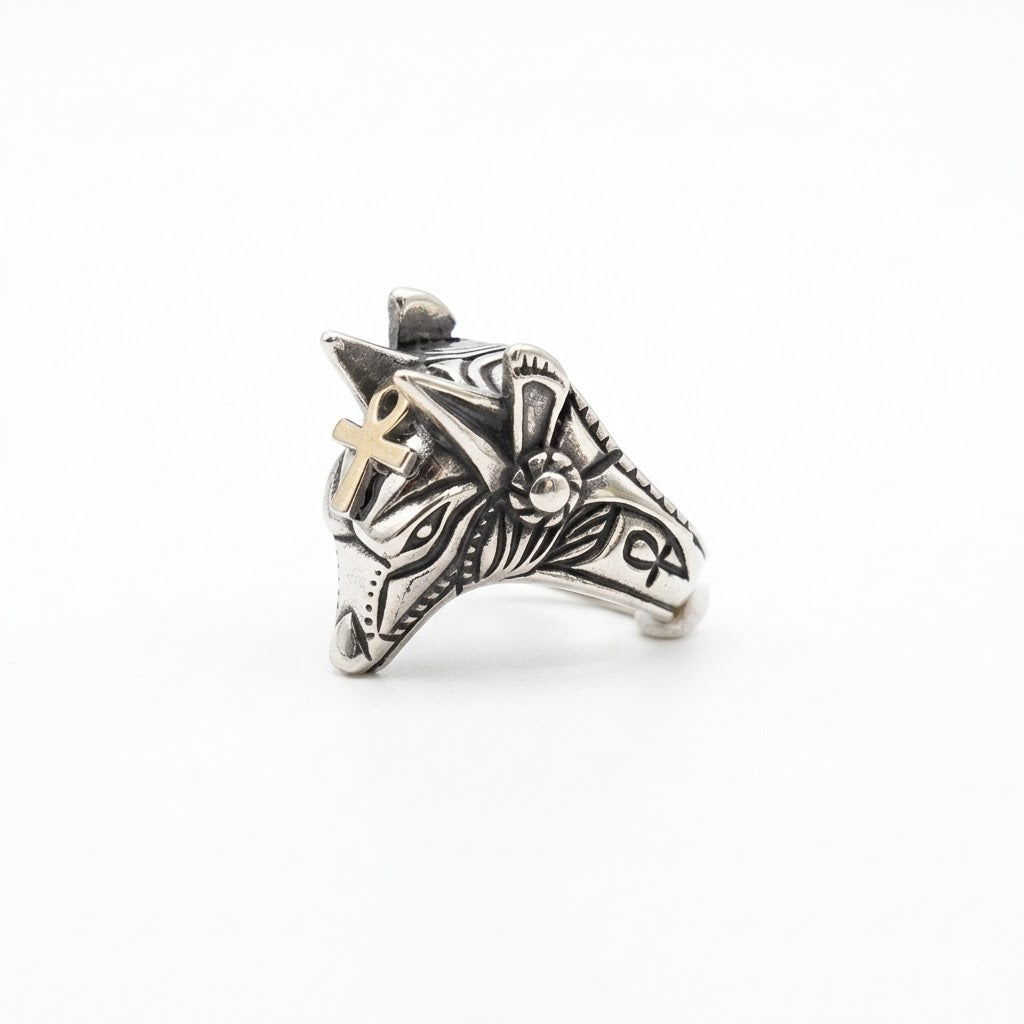 Steel Anubis Ring