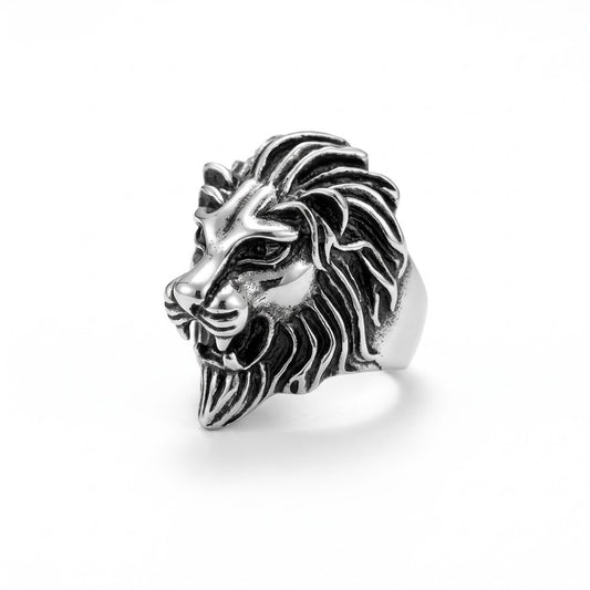 Steel Lion Ring