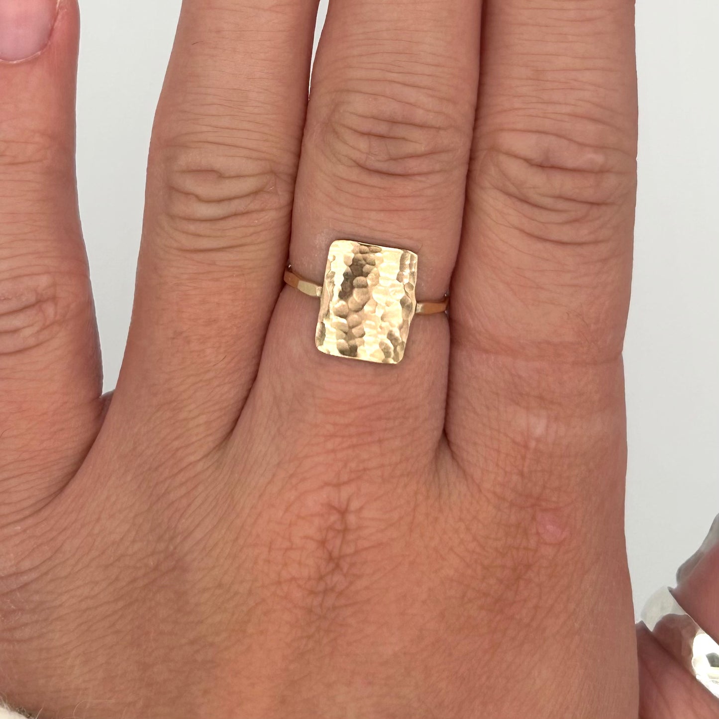 Hammered Rectangle Ring