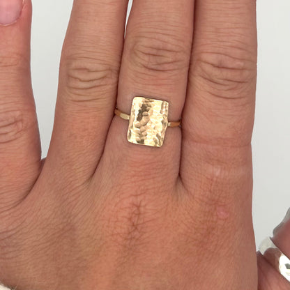 Hammered Rectangle Ring