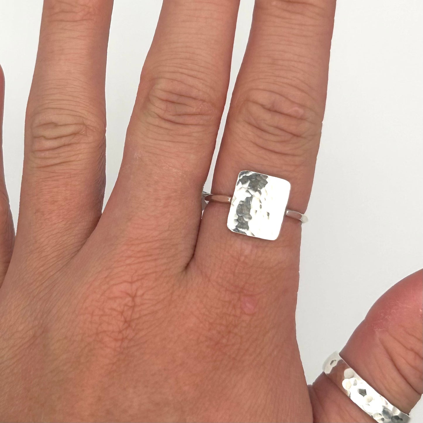 Hammered Rectangle Ring