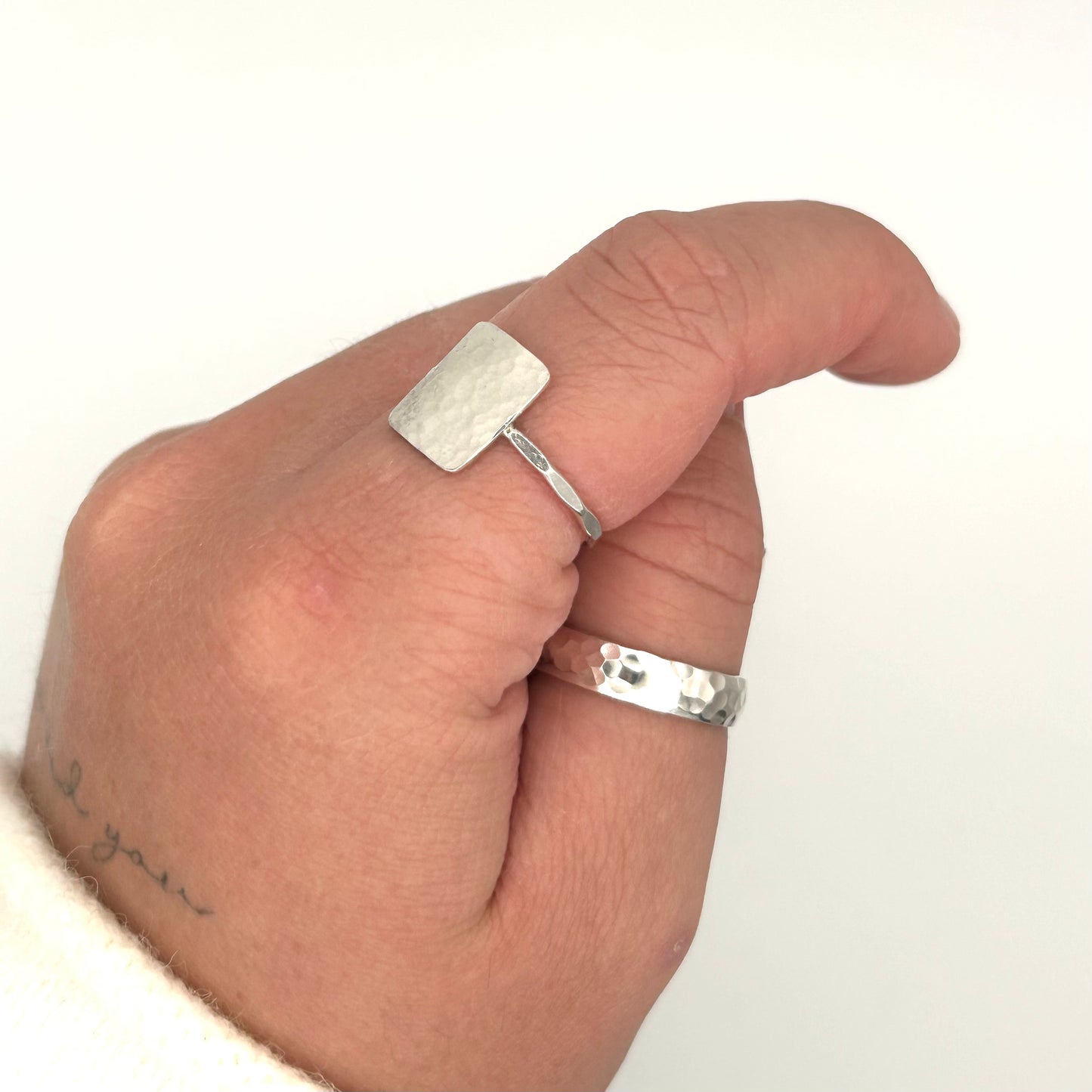 Hammered Rectangle Ring