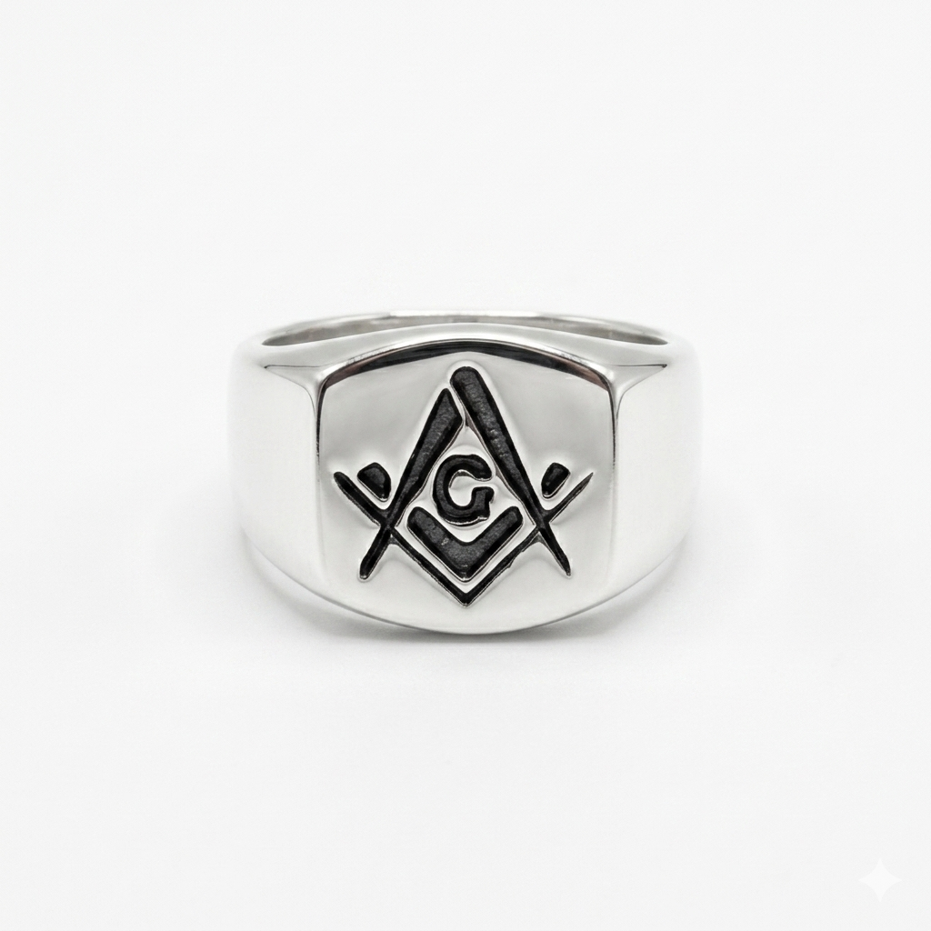 Steel Freemason Ring