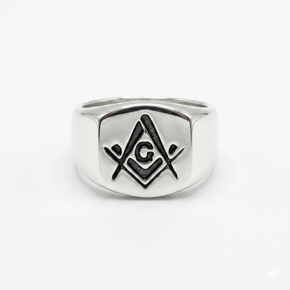 Steel Freemason Ring
