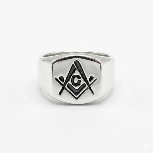 Steel Freemason Ring
