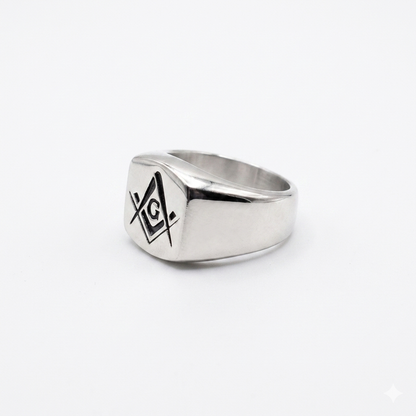 Steel Freemason Ring