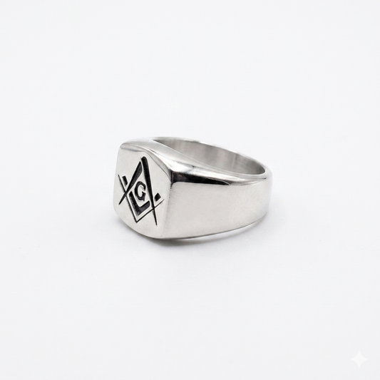 Steel Freemason Ring