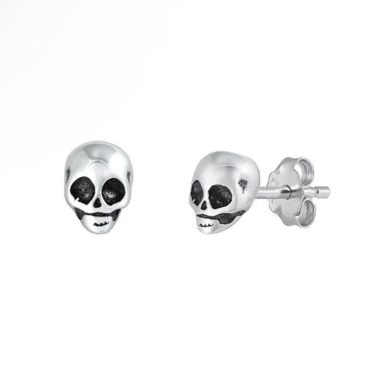 Sterling Skull Studs