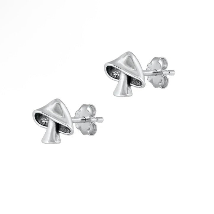 Sterling Mushroom Studs